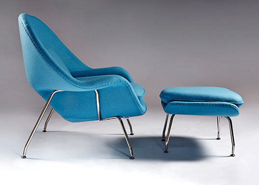 Womb chair blue fabric